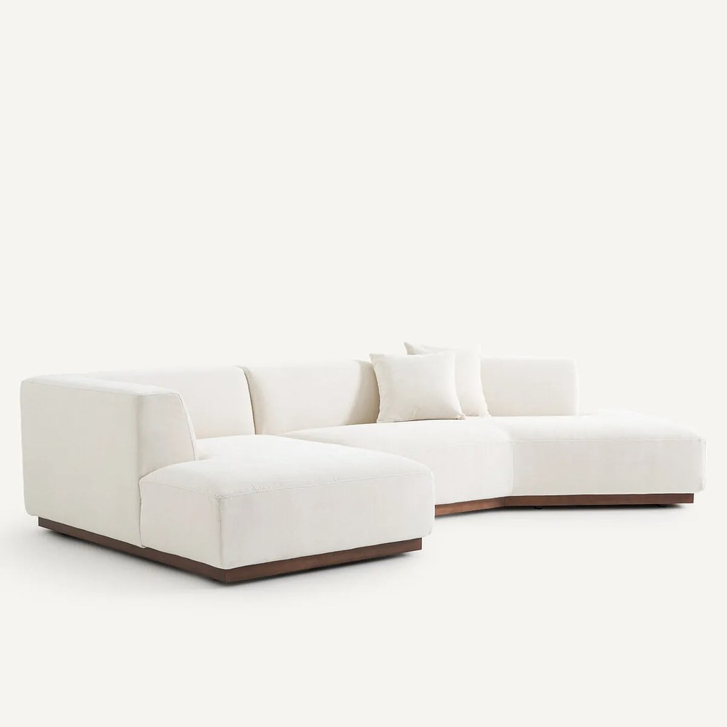 Open hoekbank in chenille fluweel, Jacopo
