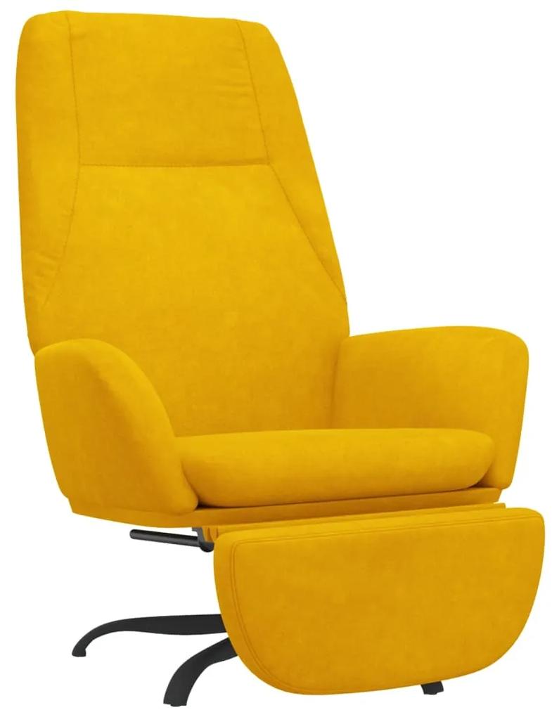 vidaXL Relaxstoel met voetensteun fluweel mosterdgeel