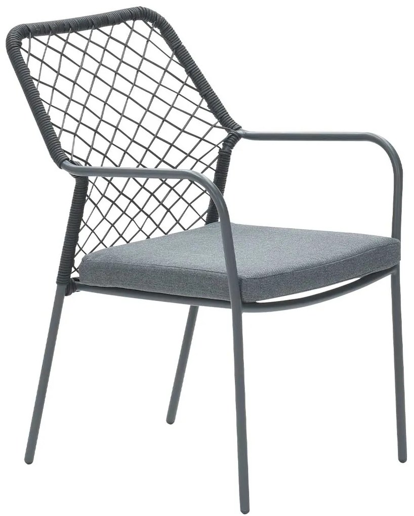 Garden Impressions Ross tuinset zwart 3-delig - Rimini tuintafel 80x80 cm