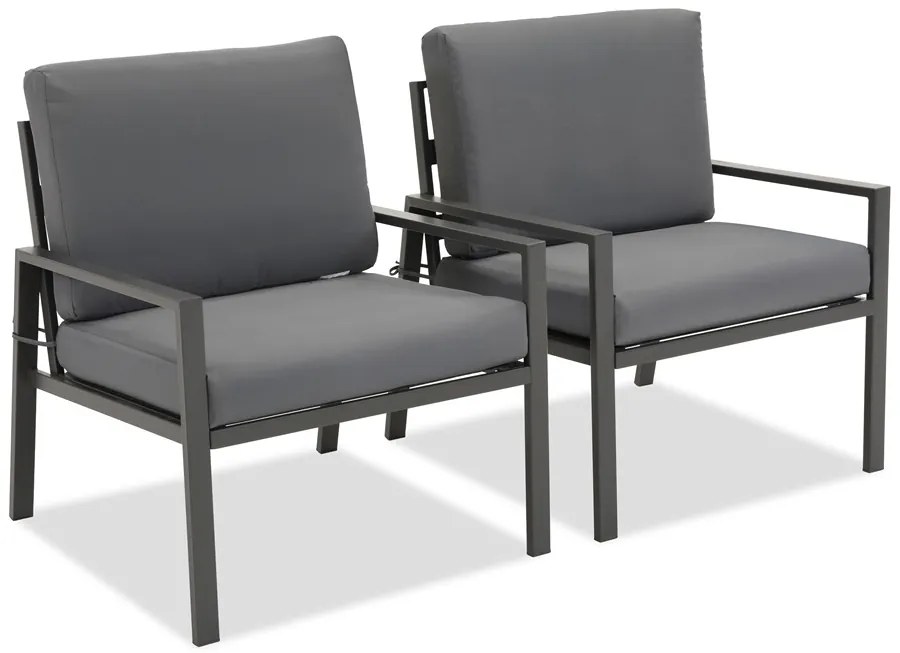 Set van twee Vigo Garden Point antraciet fauteuils