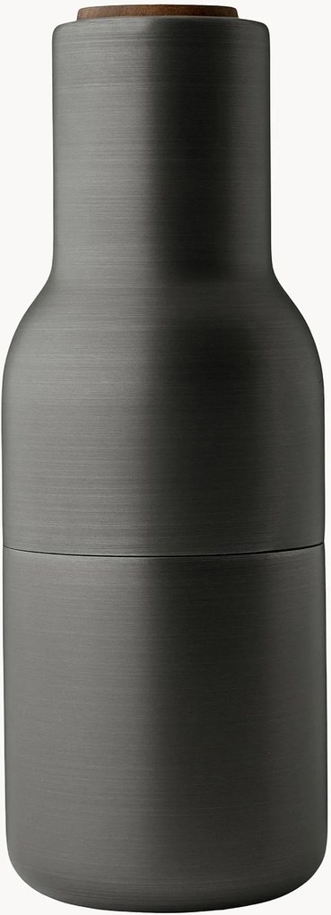 Zout- en peperstrooier Bottle Grinder met walnoothouten deksel, 2-delig