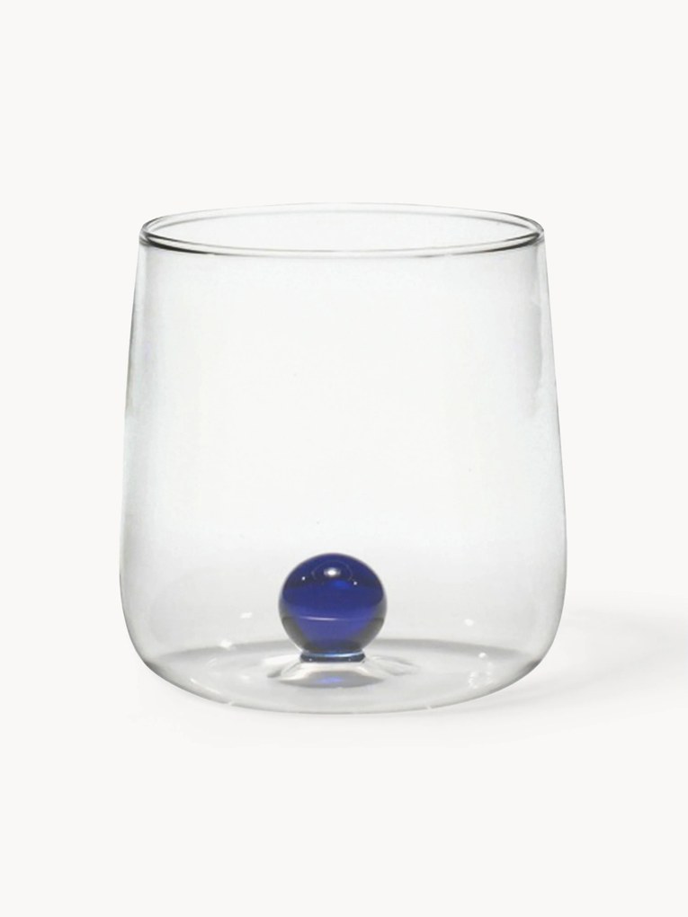 Handgemaakte waterglazen Bilia van borosilicaatglas, 6 stuks