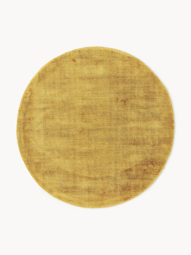 Rond handgeweven viscose vloerkleed Jane