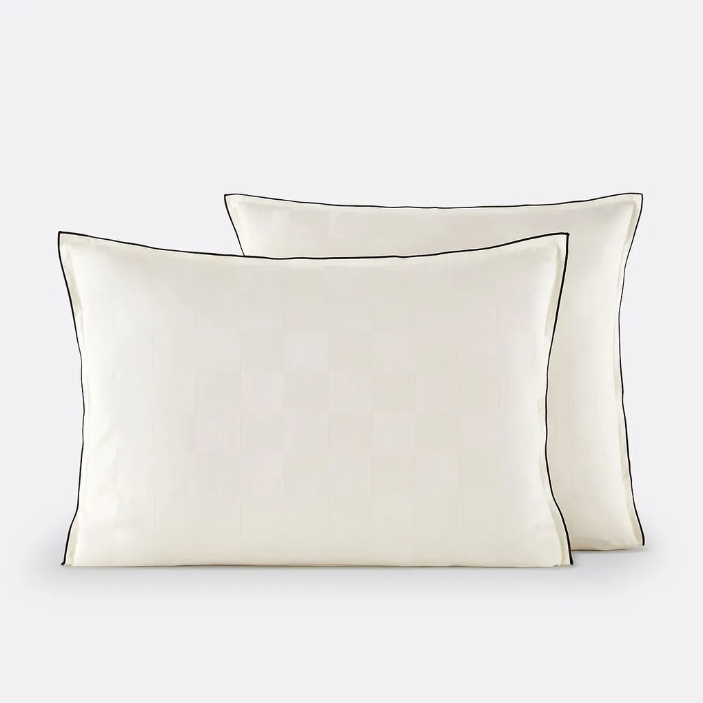 Kussensloop in gewassen satijnkatoen, Victor, dambord motief