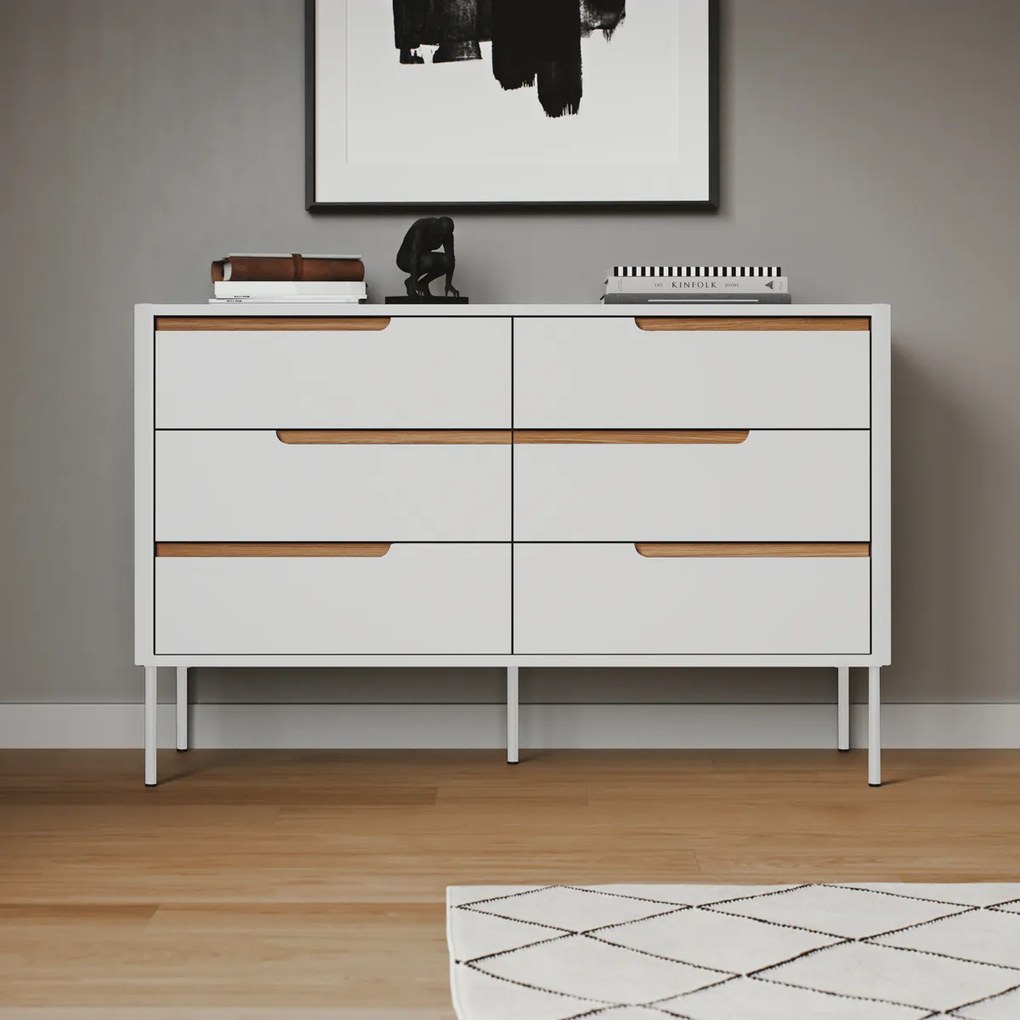 Tenzo Switch Modern Dressoir Met Lades Wit - 130x45x83cm.