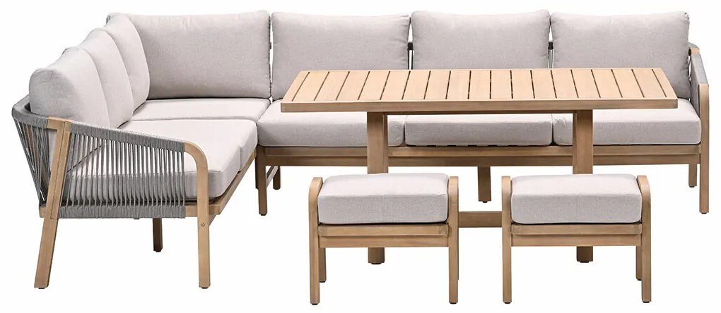 Garden Impressions Alora lounge dining set 5-delig links - grey sand