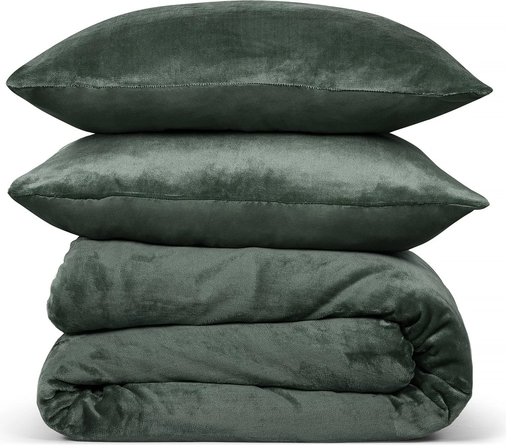Dekbedovertrek Flanel Fleece – 100% zacht materiaal – 200×220 – oud groen