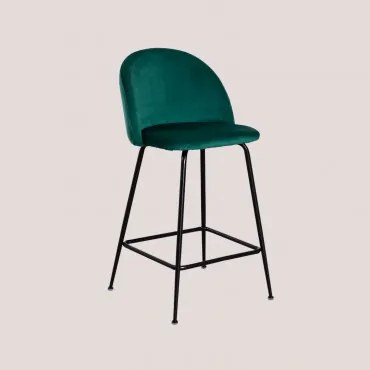 Kana Design Hoge Fluwelen Kruk Zwart & Jungle Groen & ↑65 Cm - Sklum