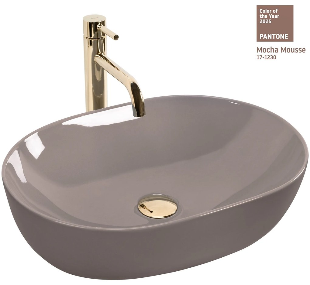 Opzetwastafel Rea Lisa Beige Shiny