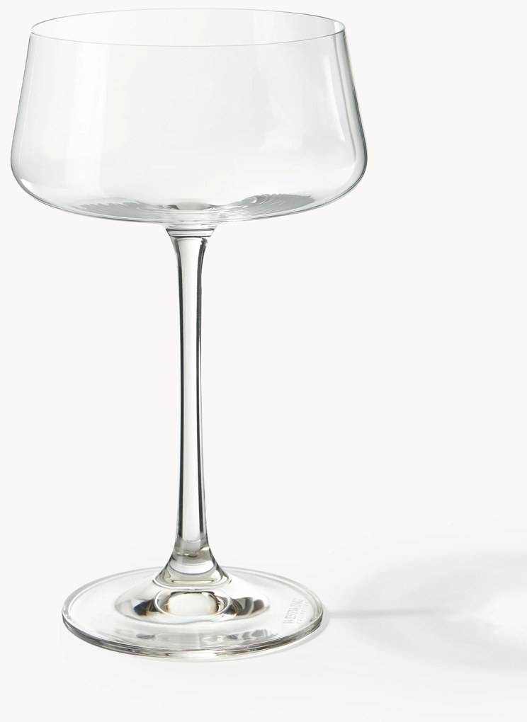 Kristallen champagneglazen Gwenda, 6-delig