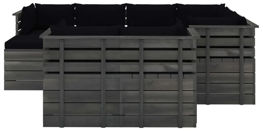 vidaXL 10-delige Loungeset met kussens pallet massief grenenhout
