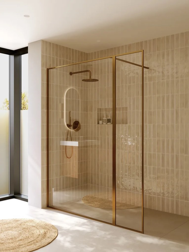 Riho Define inloopdouche met decopaneel 160x200cm koper mat