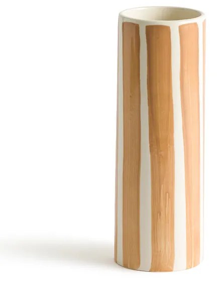 Gestreepte vaas in aardewerk H26,5 cm, Anastase
