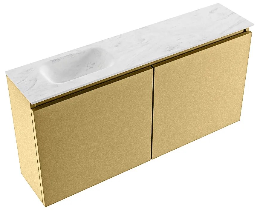 Mondiaz Ture DLux toiletmeubel 100cm oro met wastafel opalo links zonder kraangat