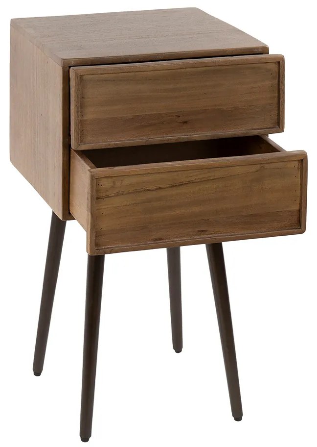 Nachtkastje Met Bronzen Onderstel - 35x35x61cm.