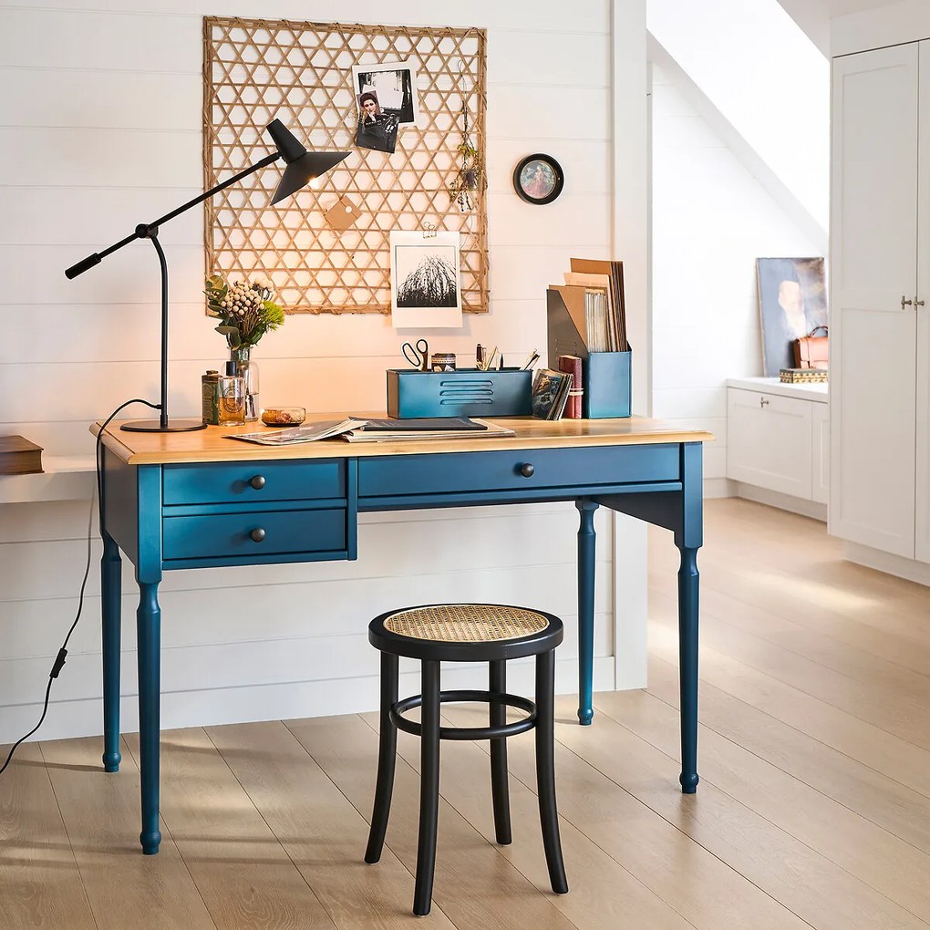 Massief grenen en MDF bureau