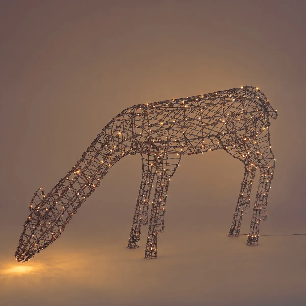 Vloerlamp bruin rotan rendier incl. LED IP44 - Flossie