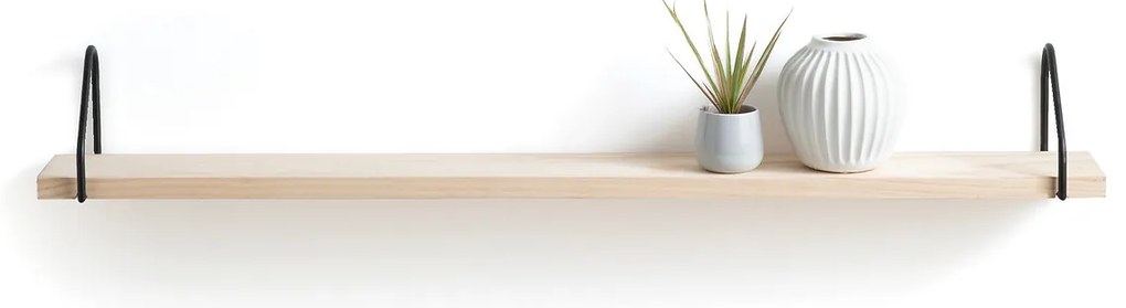 Wandplank in massief grenen en metaal L120 cm, Vinto
