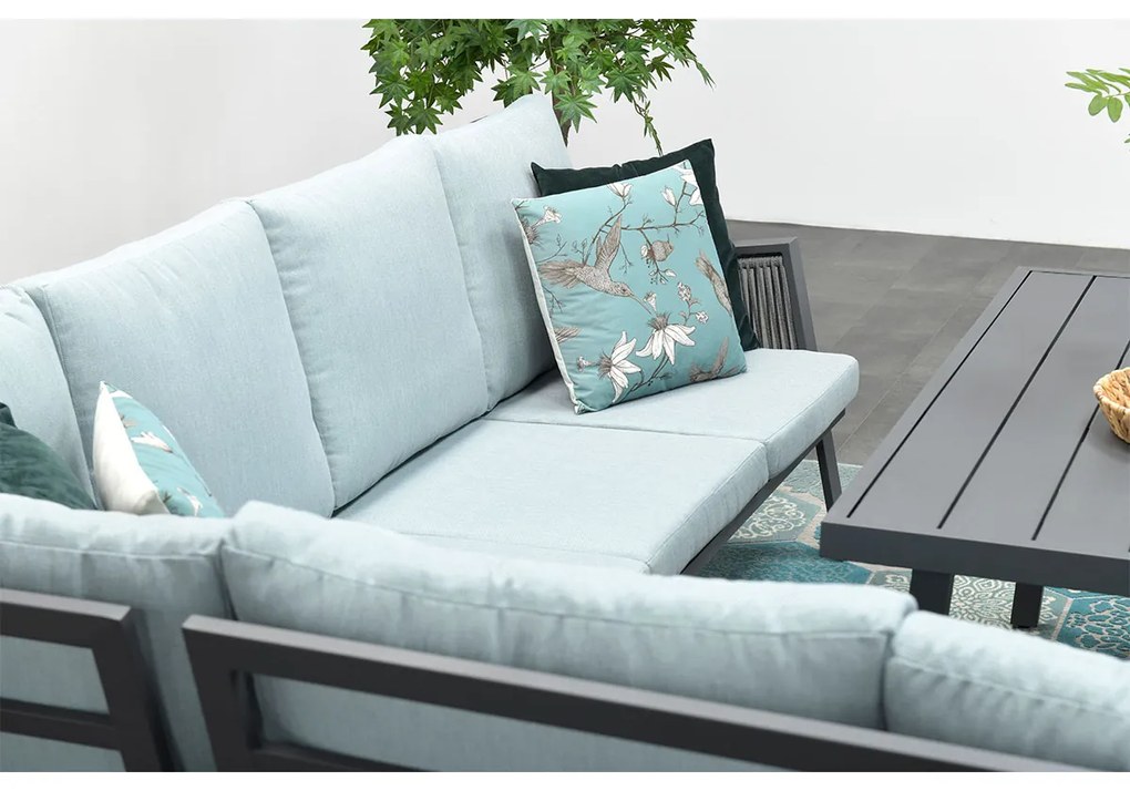 Garden Impressions Brendon lounge dining set 4-delig rechts - mint grijs