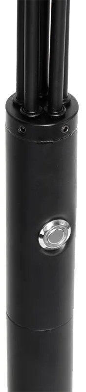 Design vloerlamp zwart incl. LED 5-lichts dimbaar - Sixties Trento