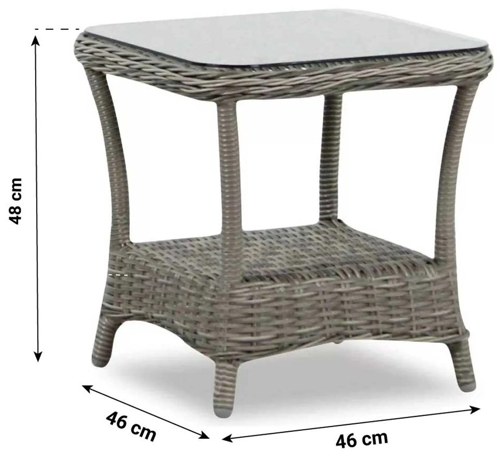 Bistroset 1 persoon Wicker Grijs Garden Collections New Castle