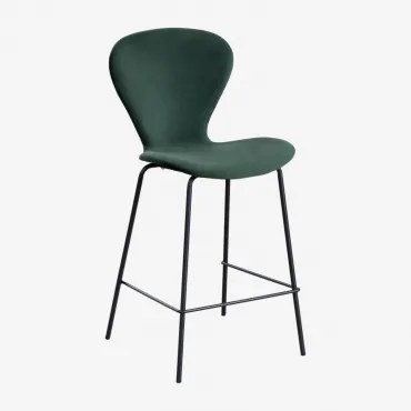 Pack Van 4 Hoge Krukken Uit ↑65 Cm & Zwart & Fluwelen Jungle Groen & Fluwelen - Sklum