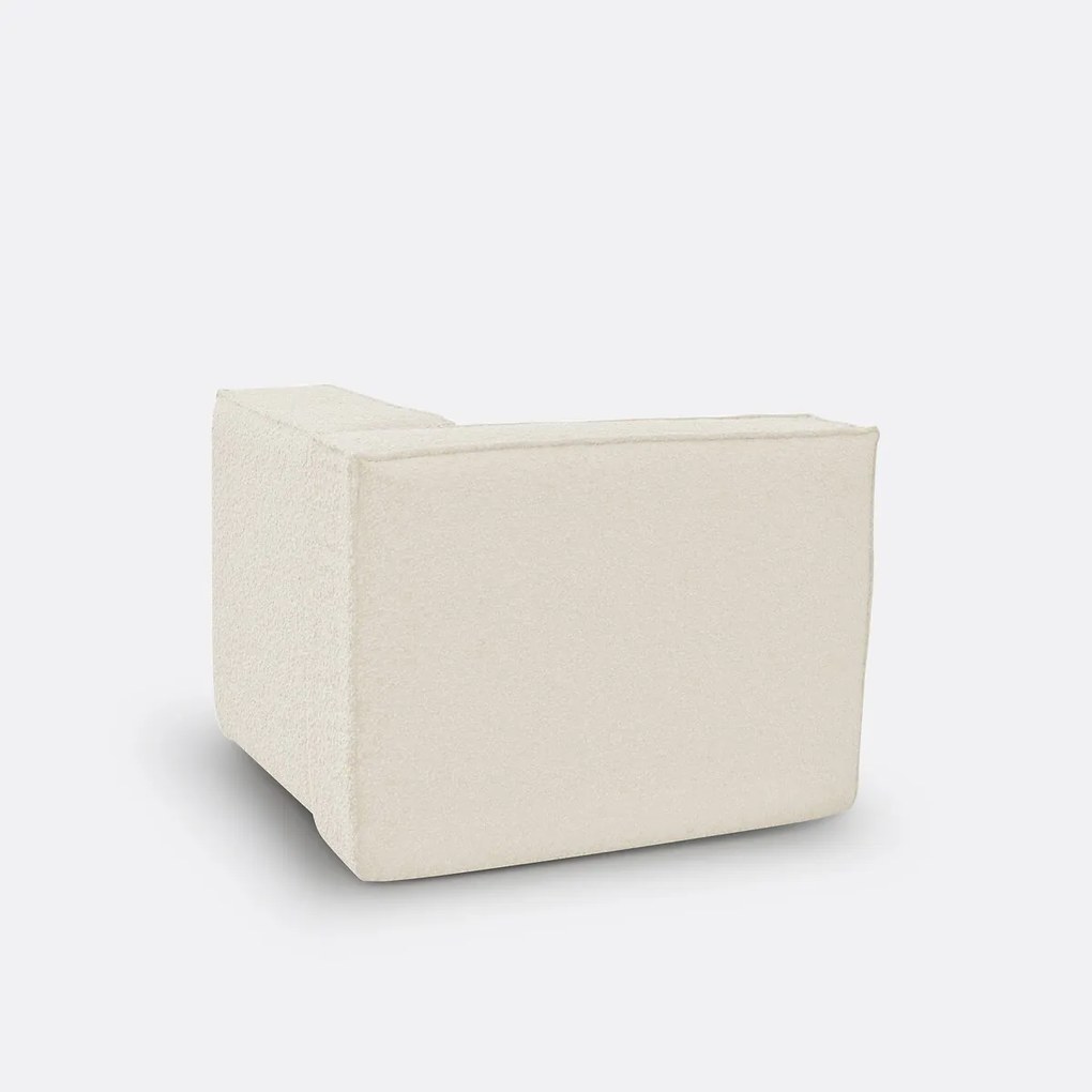 Hoekelement voor modulaire bank, in bouclé stof, Seven