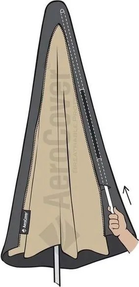 Platinum Challenger zweefparasol T1 Premium 4x3 m. - Champagne Sandstone - met ingraafvoet en hoes