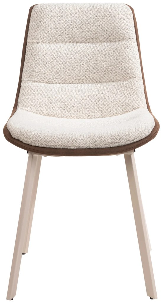IDA Crème Bruin (stof Monza 90/Preston 22) / beige frame - MODERN GEPOLSTERDE STOEL BOUCLÉ BOHO