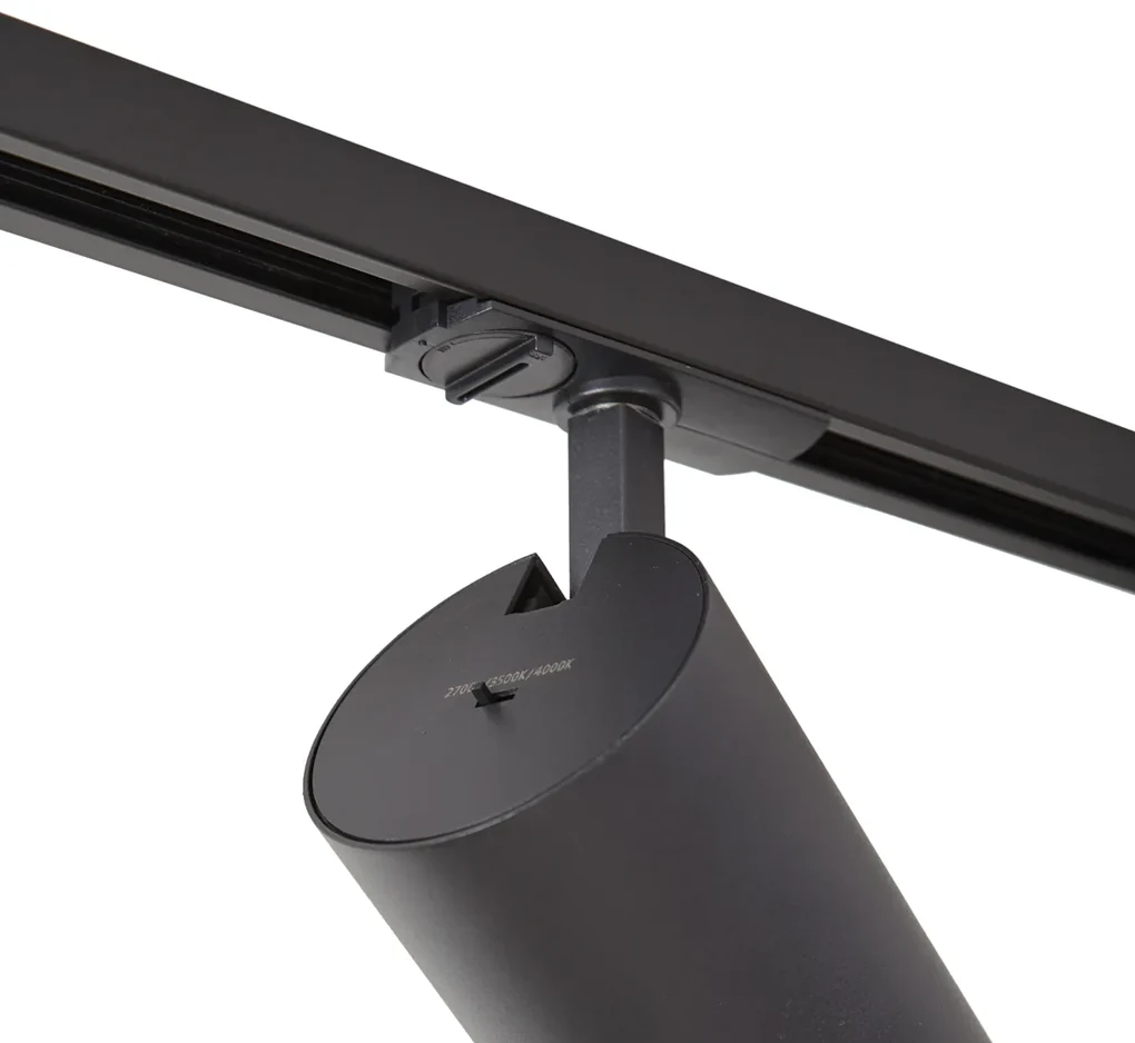 LED Modern railsysteem met 5 Spot / Opbouwspot / Plafondspots zwart 1 ...