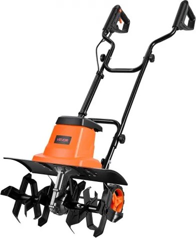 VEVOR elektrische grondfrees, 45 cm werkbreedte, 22 cm werkdiepte, 1500 W motor, grondvergruizer, cultivator met stalen tanden en inklapbaar stuur, tuinfrees voor gazon-, erf- en tuinonderhoud