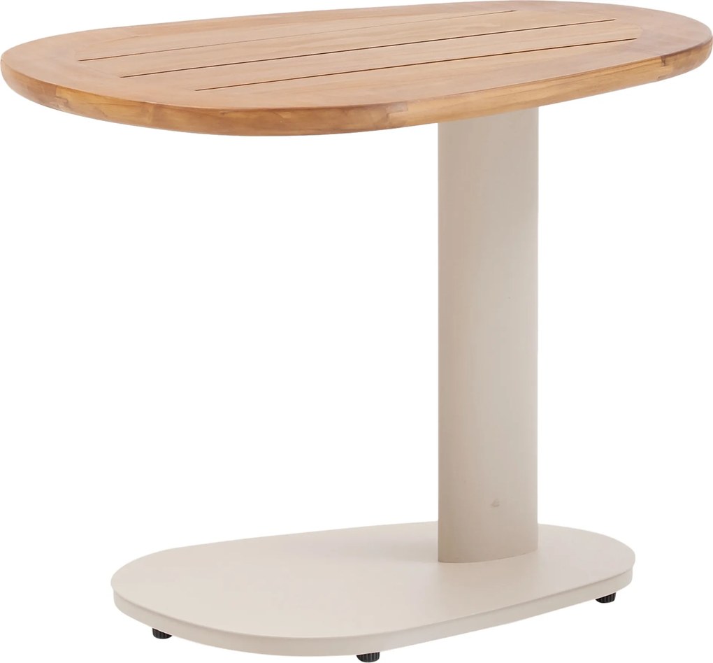 Monza bijzettafel 62x45xH48 cm aluminium latte