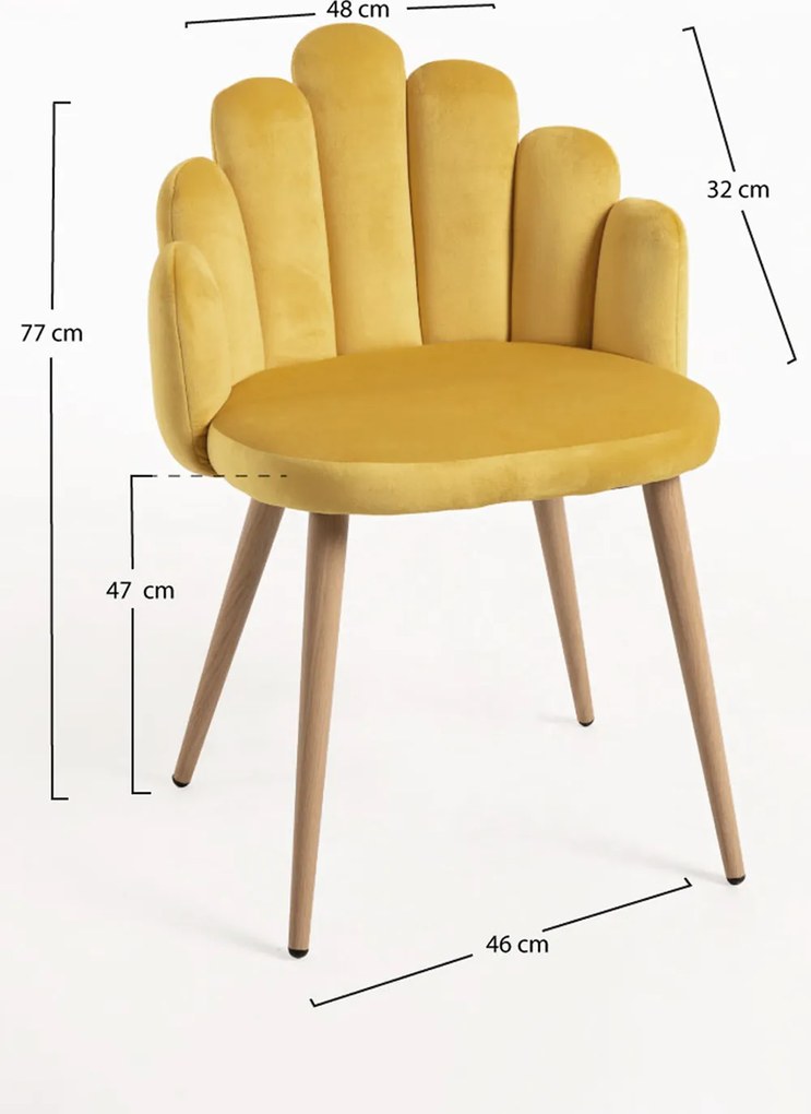 Set 4 Fluwelen Handstoelen