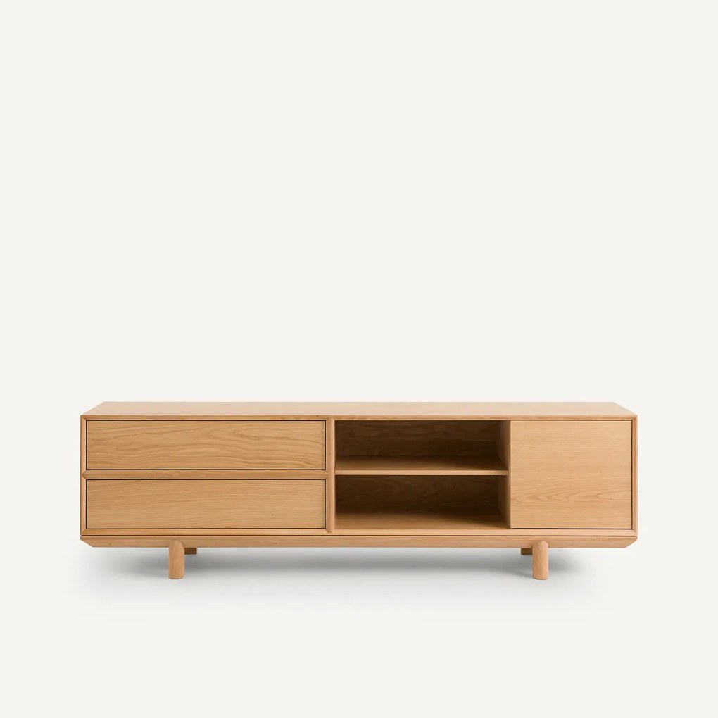 Eiken en gefineerd tv-meubel Gloria, ontwerp Emmanuel Gallina