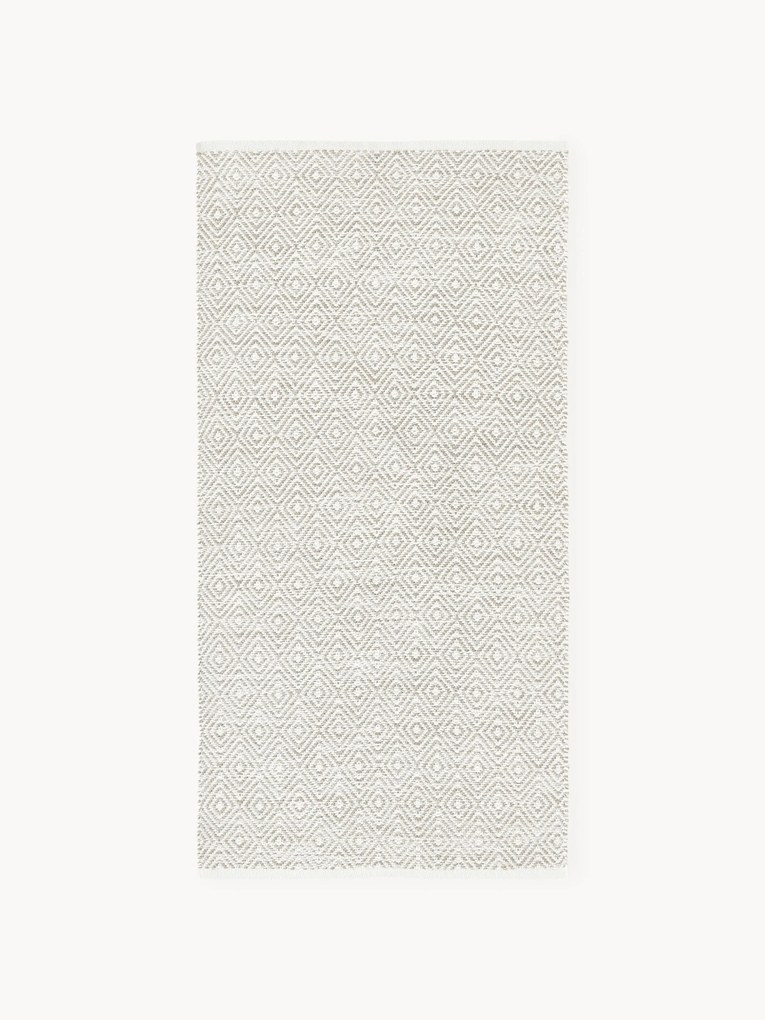Handgeweven indoor & outdoor vloerkleed Rika met vintage ruitjesmotief