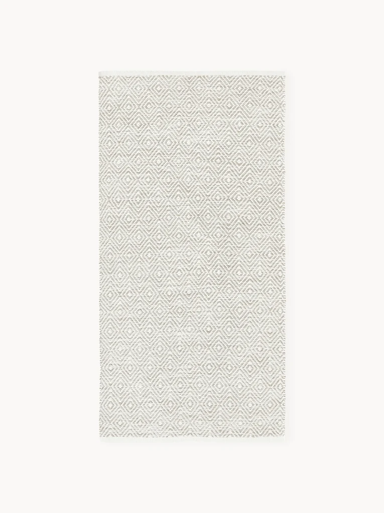 Handgeweven outdoor vloerkleed Rika met vintage ruitjesmotief