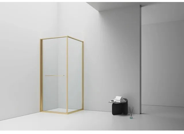 Aloni Inslide Douchecabine - 90x90x200cm - veiligheidsglas - 6mm - omkeerbaar - goud geborsteld DW-9090BG