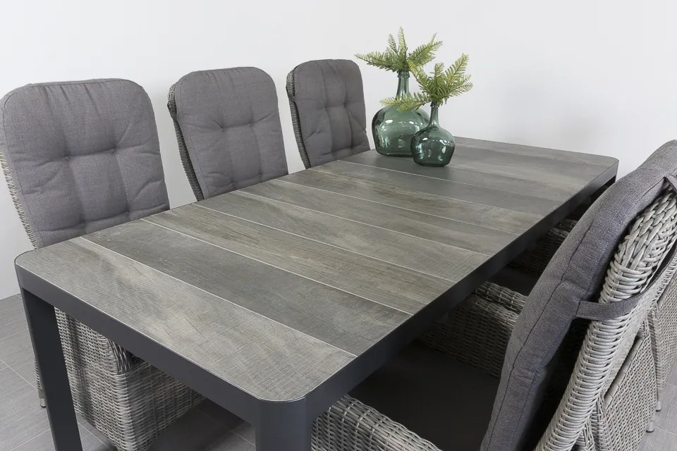 Memphis/Queens 220 cm. tuinset - 7-delig verstelbaar