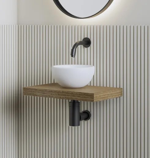 Gliss Design Leto fonteinplank 40x25cm castle brown