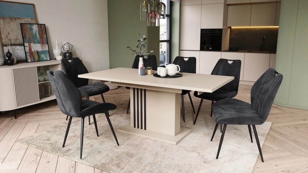 LEONEL Beige (Champagne) – MODERNE VOUWTAFEL TOT 180 cm!