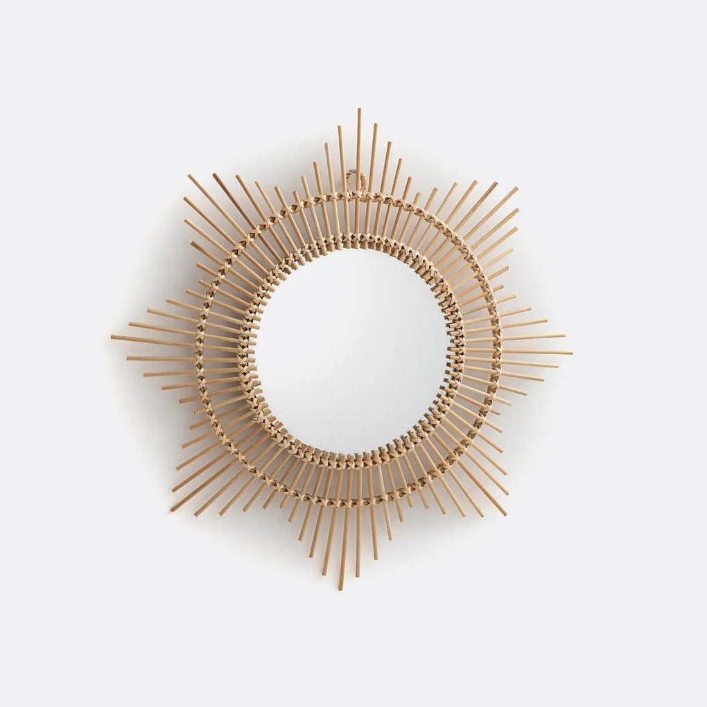 Bolle spiegel in rotan zonvormigø45 Nogu