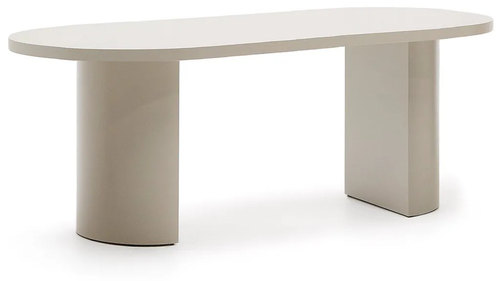 Kave Home Nealy Ovale Eettafel Beige Ecru 200 Cm - 200 X 100cm.