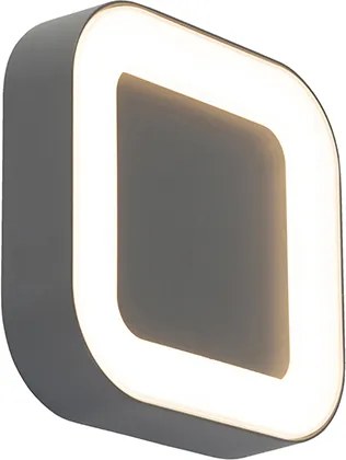 Wand- en plafondlamp grijs vierkant IP54 - Ariel