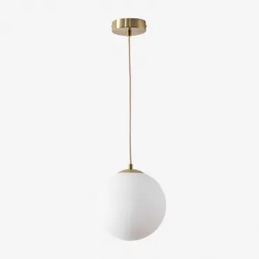 Ijzeren Plafondlamp Met Uvol Glazen Bol Goud & Ø19 Cm - Sklum