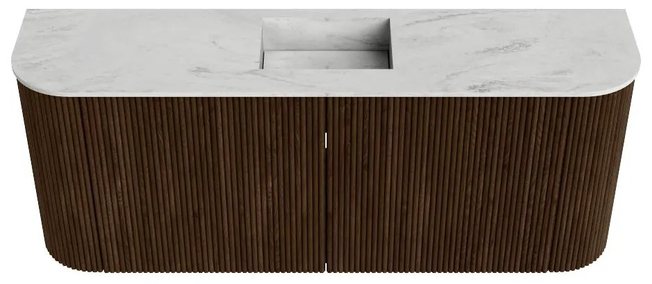 Mondiaz Joya DLux 105cm toiletmeubel ronding links/rechts walnut met wastafel faye midden zonder kraangat opalo