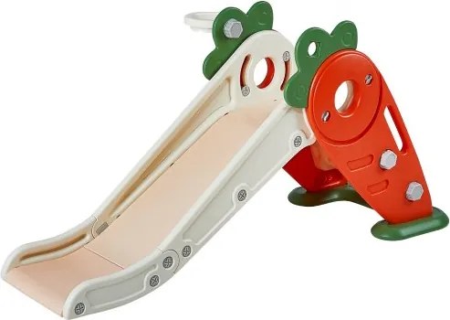 VEVOR Kinderglijbaan met basketbalring, HDPE tuinglijbaan, max. 40 kg, peuterglijbaan voor 1-12 jaar, babyglijbaan, binnen- en buitenglijbaan met glijbaanuitgang, 133 x 58 x 62,5 cm