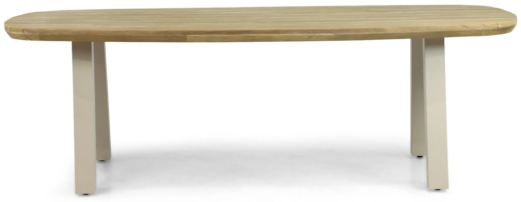 Dining Tuintafel rechthoekig 240 x 100 cm Aluminium/Teak Taupe Falcon/Glasgow