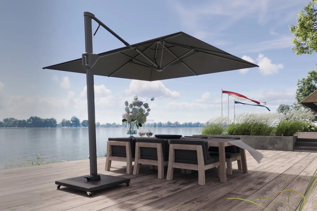 Platinum Beaufort Premium 3,2x3,2 m - Havanna taupe met voet en hoes