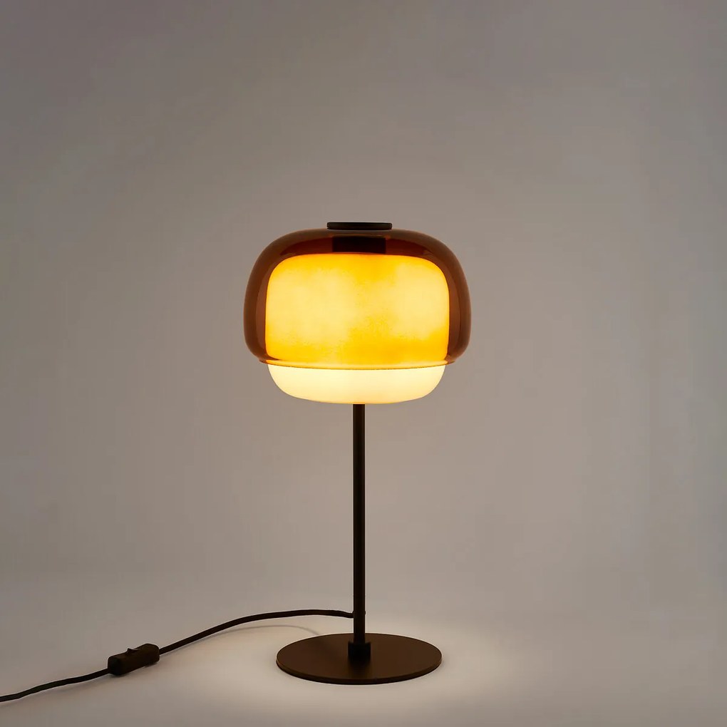Tafellamp van gekleurd glas, KINOKO