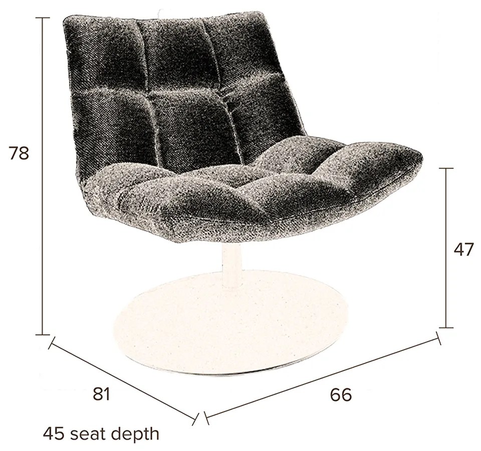 Dutchbone Bar Draaibare Fauteuil Lichtgrijs